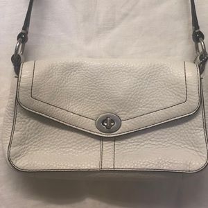 Coach Soft Leather Shoulder Bag Purse - Off White